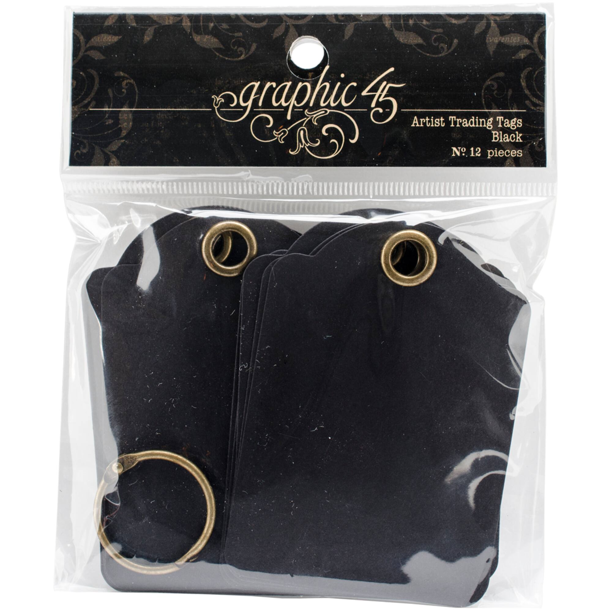 Graphic 45 Staples Artist Trading Black Tag Album, 3.5" x 2.5"
